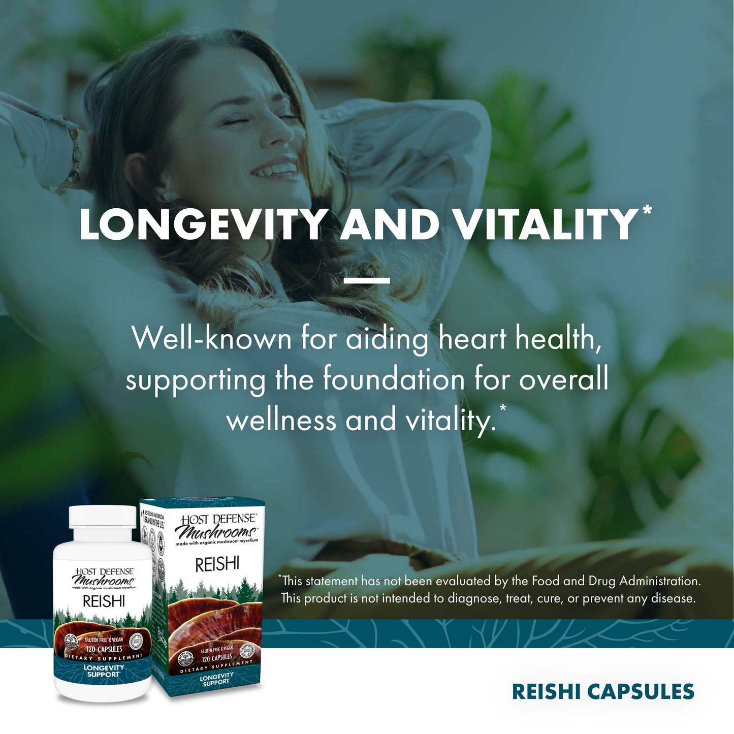 Reishi Capsules - 120 Capsules (60 Servings)